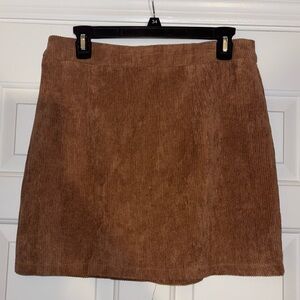 NWOT Two Brown Skirts Bundle Faux Suede & Corduroy